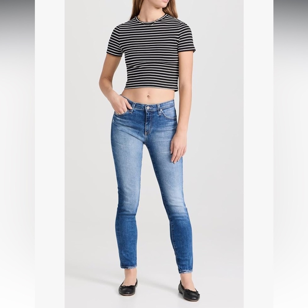 Adriano Goldschmied | Women's medium blue denim The Prima Ankle cropped jeans 28